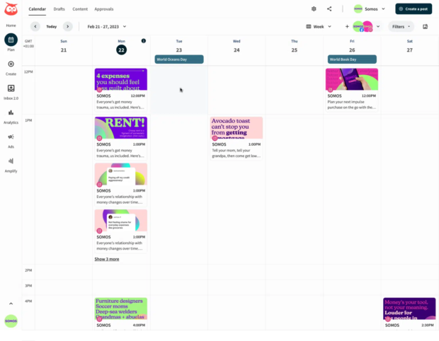 Hootsuite Calendar plan and schedule social media post