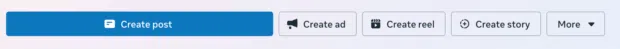 Create post button in Meta Business Suite