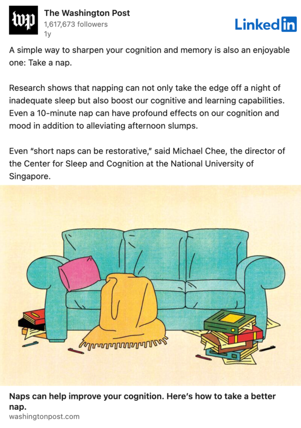 The Washington Post LinkedIn post