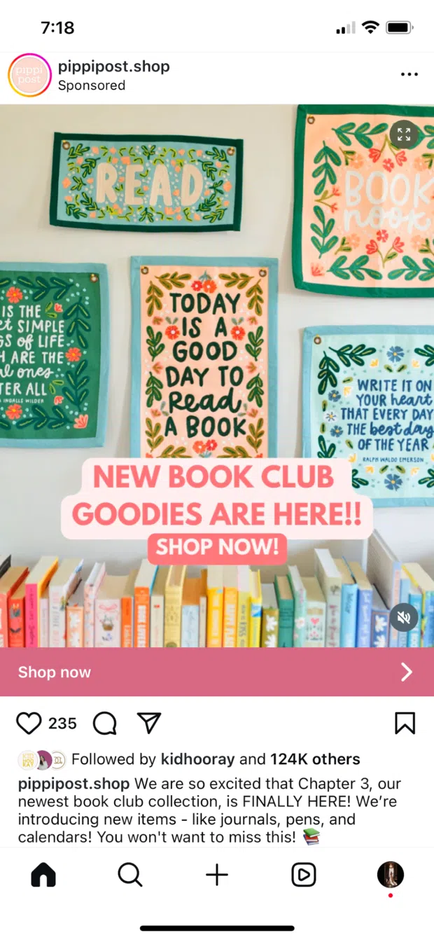 Example of an Instagram image ad
