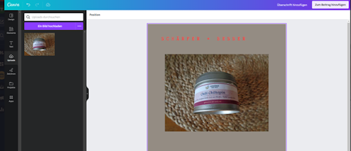 In Canva bearbeitetes Bild Chili-Gewürz zum Beitrag hinzufügen