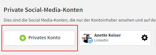 Option für private Social-Media-Accounts