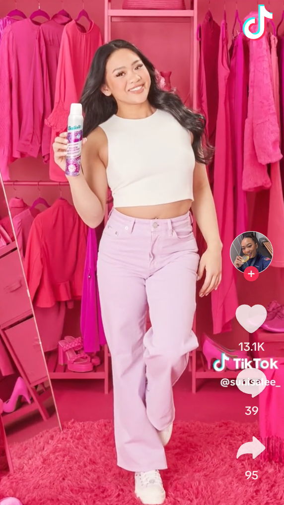 Influencer collaboration on TikTok between Olympian Suni Lee and Batiste