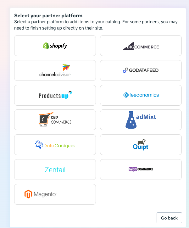 Select your partner platform