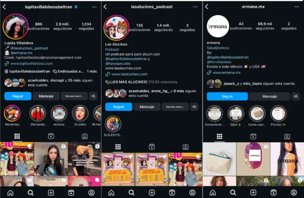 Feed principal de Lupita Villalobos, marca de su podcast y sus productos para la piel y el cabello