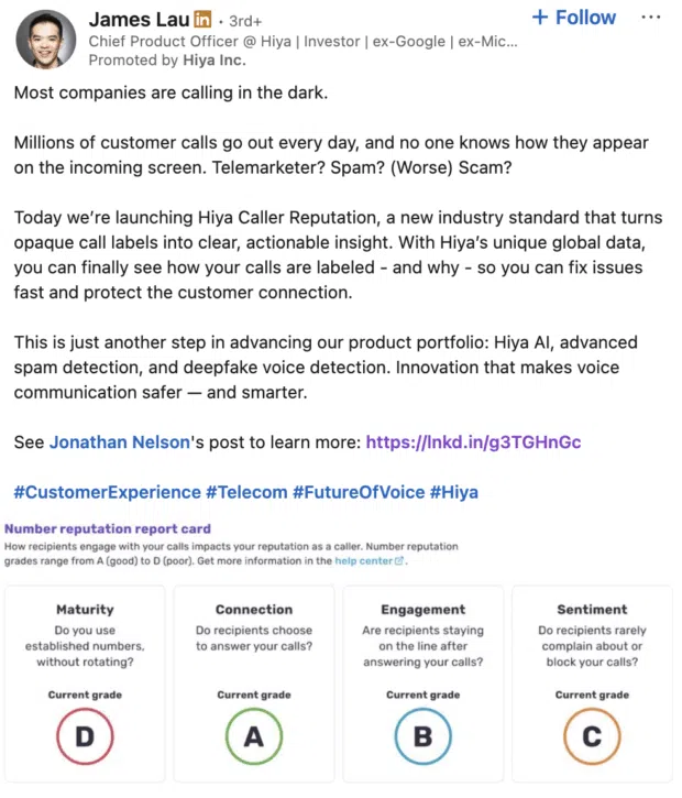 Thought leadership example on linkedin