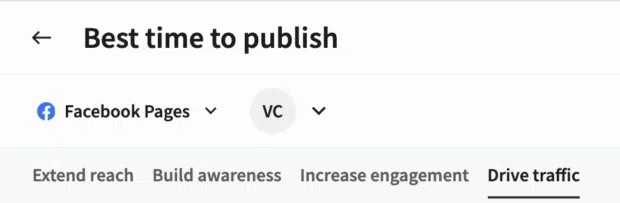 Filtering best time to publish recommendations based on goals