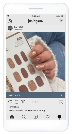 Instagram carousel ad paid partnership with gelato factory