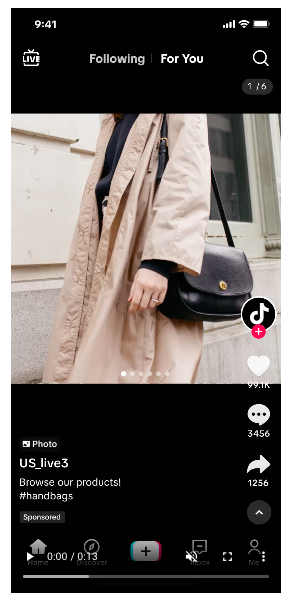 TikTok carousel ad browse clothing products
