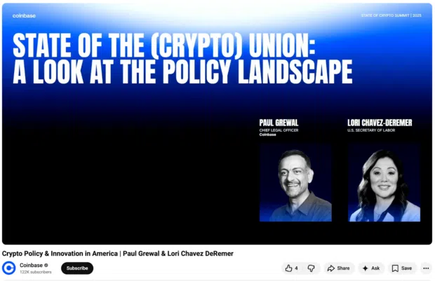 YouTube webinar from Coinbase