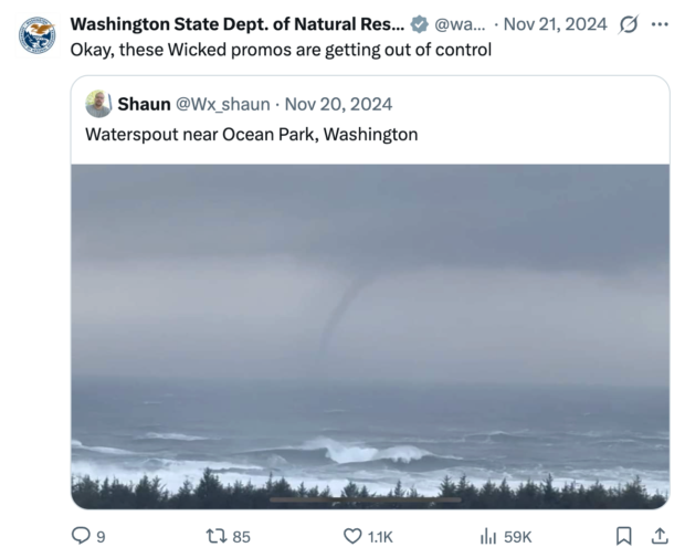 Washington State Department of Natural Resources Tweet