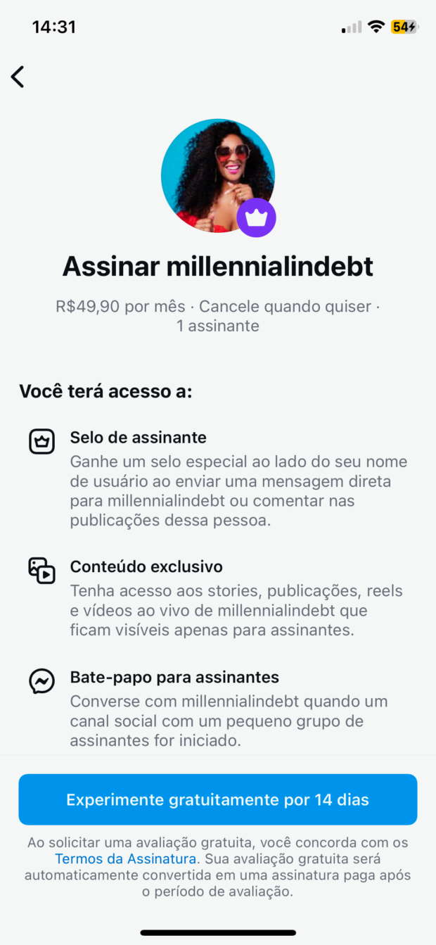 Conteúdo exclusivo da conta @millennialindebt