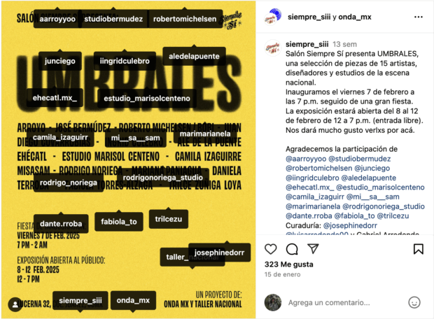 Cuentas Etiquetadas de Umbrales una exposición de artes visuelles