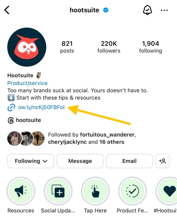 Hootsuite instagram page link tree