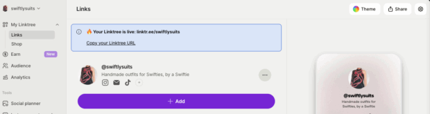Customize appearance with theme top right corner