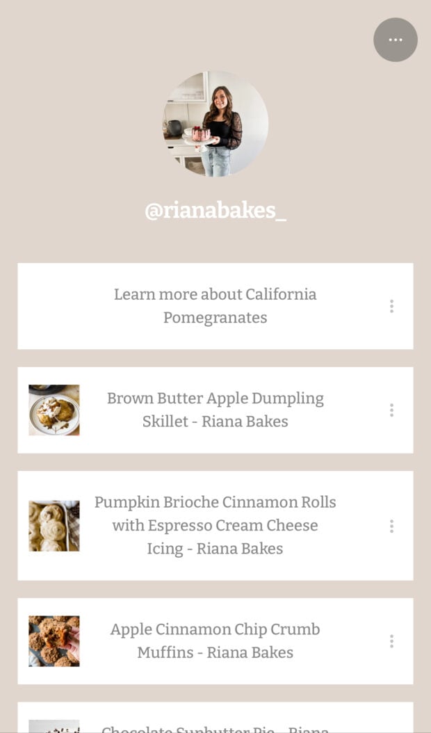 Riana Bakes with links to recipes