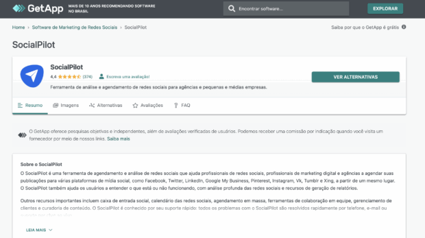Opinião de um cliente sobre o SocialPilot no GetApp