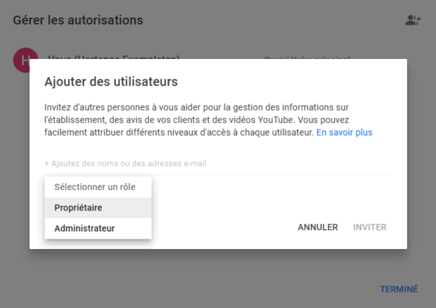 sélectionner le rôle de chaque nouvel utilisateur