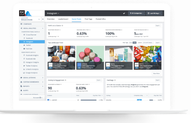 Rival IQ social media analytics competitive benchmarking Instagram overview