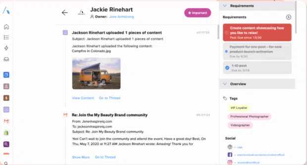Aspire.io campaign management requirements