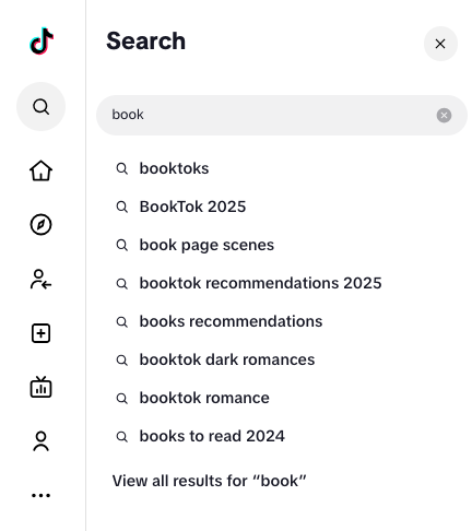 TikTok Search booktook