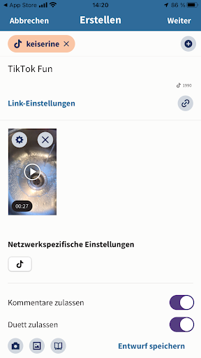 Kamera- oder Film-Symbol in Hootsuite