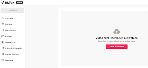 TikTok-Button Datei auswählen
