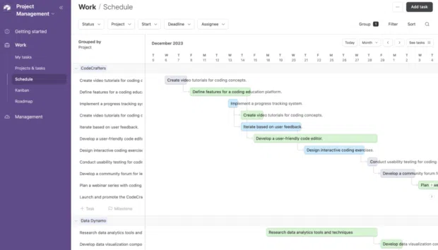 Airtable scheduling workflow view