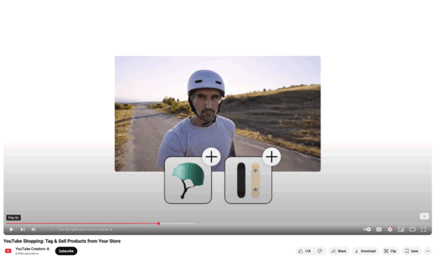 YouTube Shop tag and sell products from your store videeo