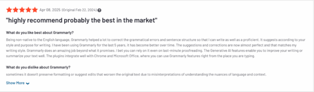 Grammarly highly recommend best in market