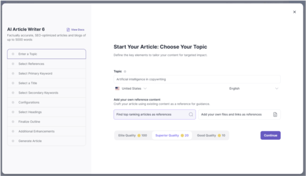 WriteSonic AI article writer