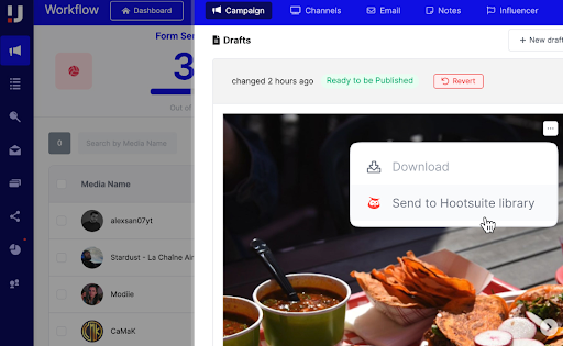 escuta social simples no painel de canais do Hootsuite