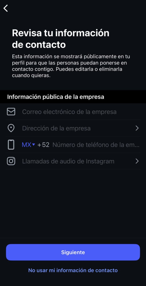 revisa y actualiza la información de contacto