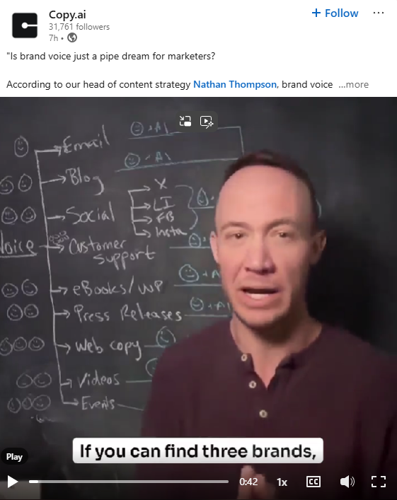 Copy.ai brand voice pipe dream marketers video