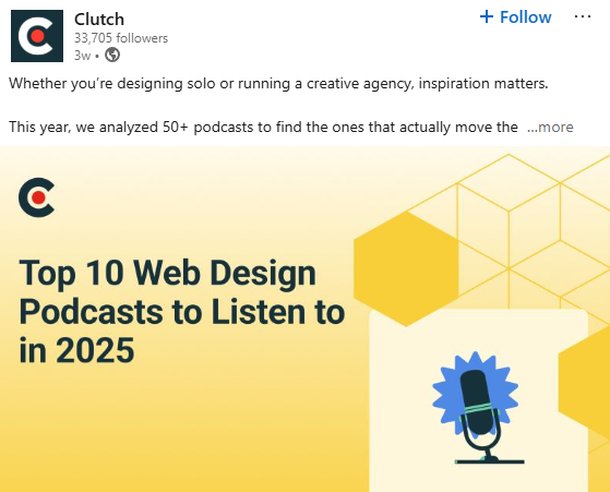 Clutch top 10 web design podcasts listen to 2025