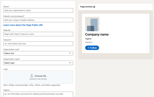 LinkedIn company page