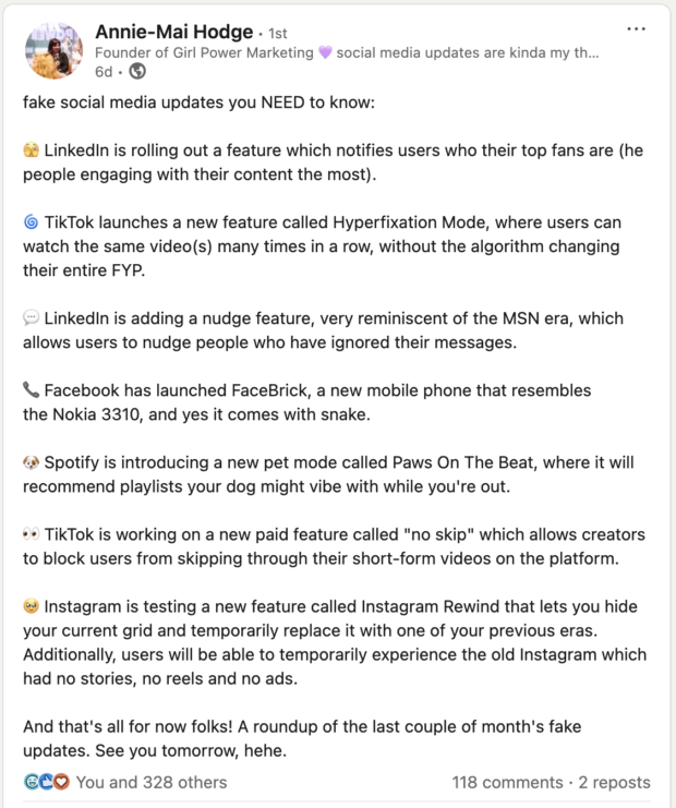 fake social media updates you need to know