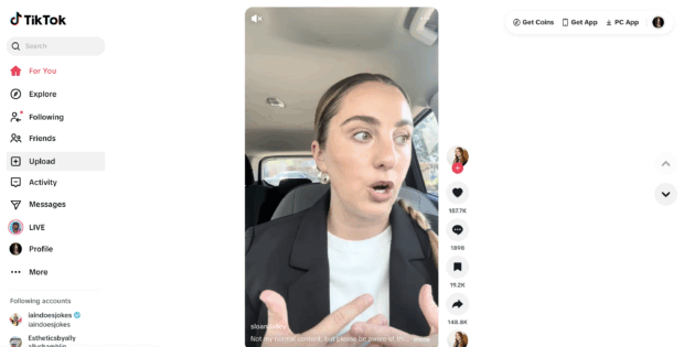 TikTok upload button