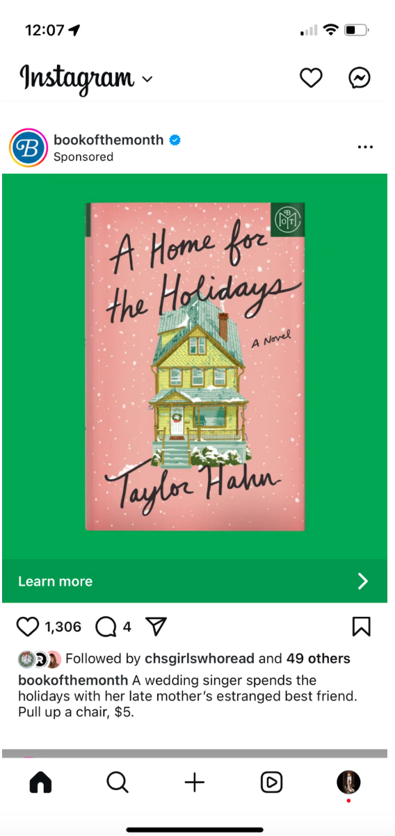 Annuncio immagine del libro "Book of the Month A Home for the Holiday