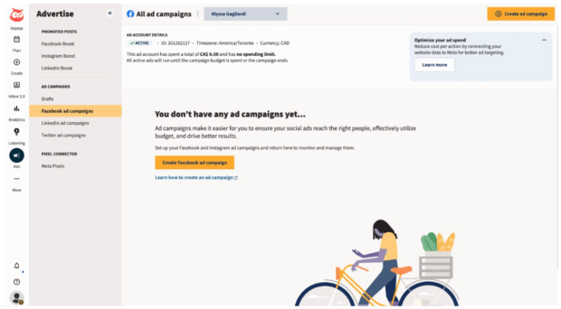 Crea una nuova campagna pubblicitaria Facebook