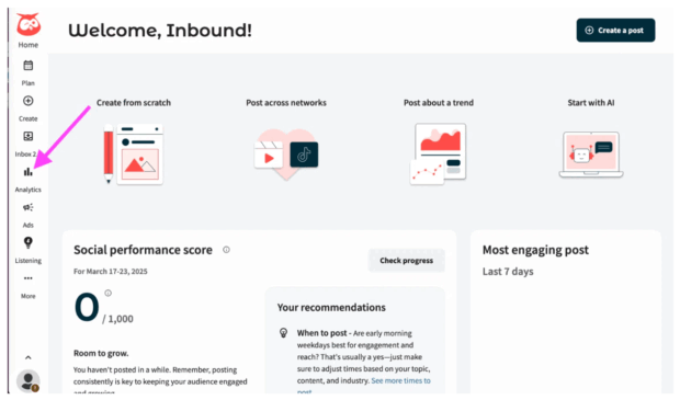 dashboard Hootsuite analytics