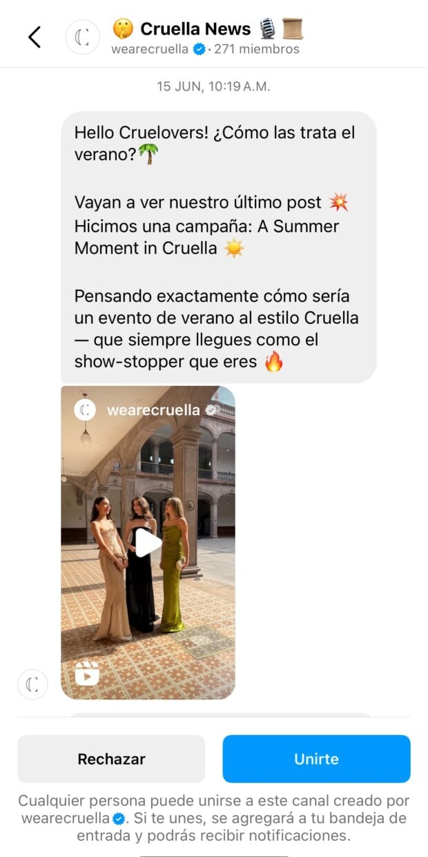 Canal de difusión de la marca de vestidos We Are Cruella