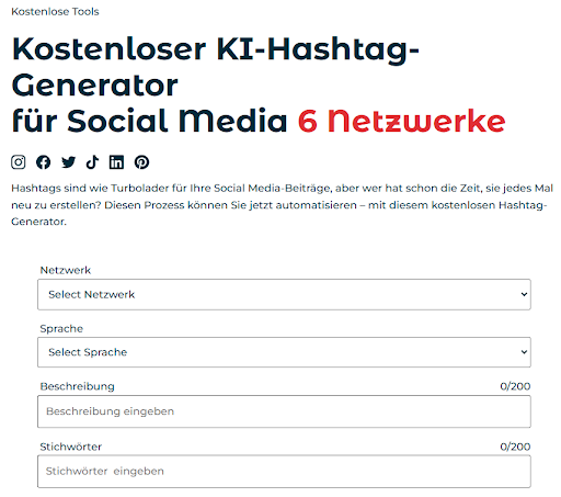 Das kostenlose Hashtag-Generator-Tool von Hootsuite