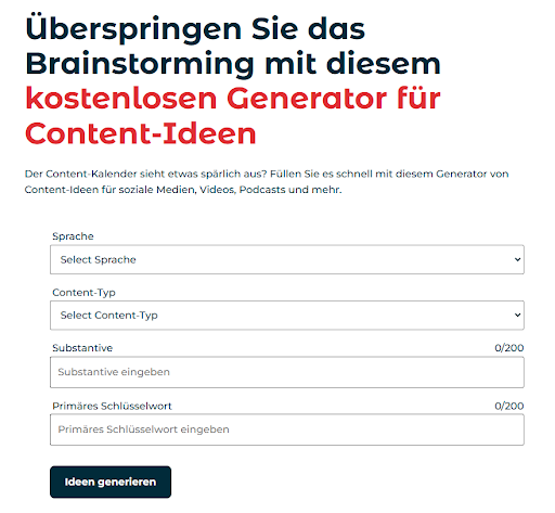 Der kostenlose Generator für Content-Ideen von Hootsuite