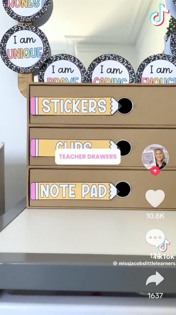classroom organization video featuring products from Miss Jacobs Little Learners