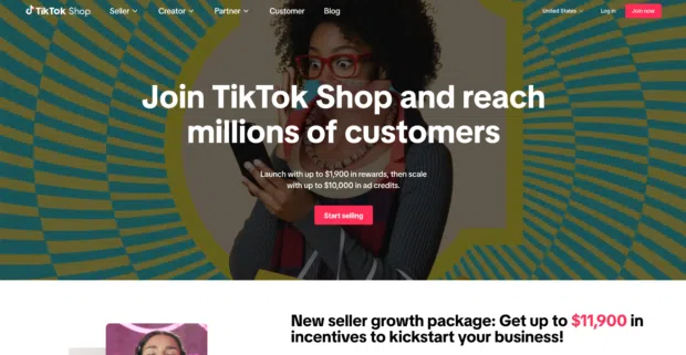 Homepage of TikTok Shop