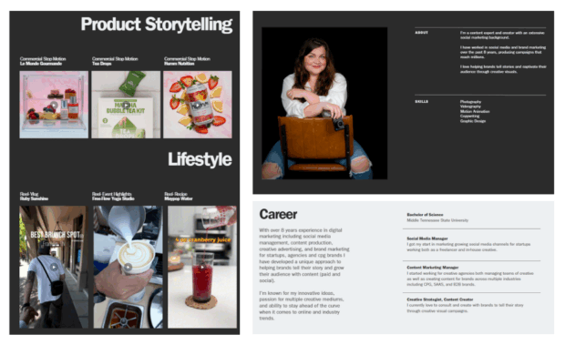 Maria Moore portfolio product storytelling lifestyle and career