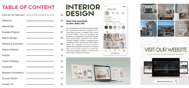 The Content Savvy table of content and interior design