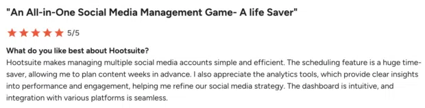Hootsuite G2 review