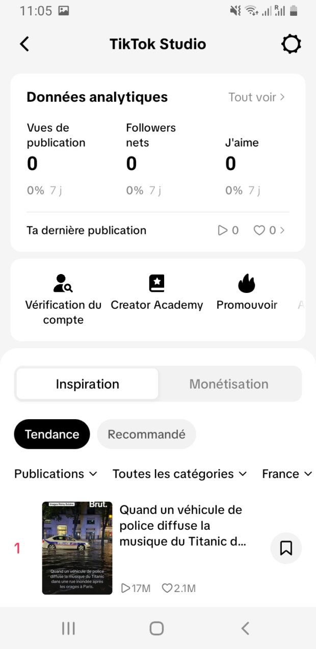 Option tout voir dans TikTok Studio